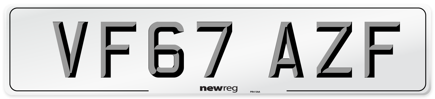 VF67 AZF Number Plate from New Reg